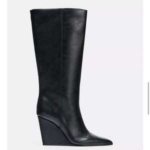 Zara black wedge boot heel